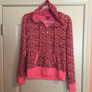 Hot pink cheetah print hooded jacket
